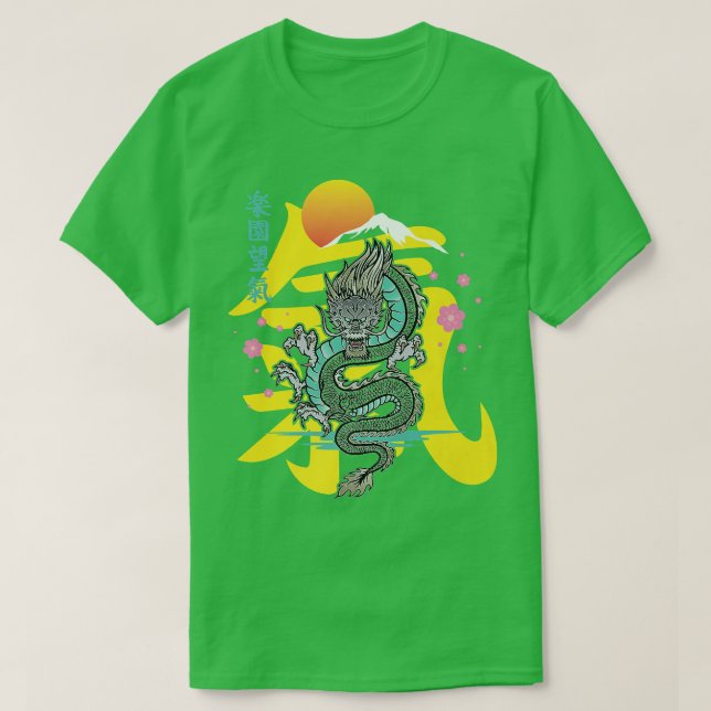 Camiseta Japanese Aesthetic Dragon Asian Demon Spirit Sakur (Frente do Design)
