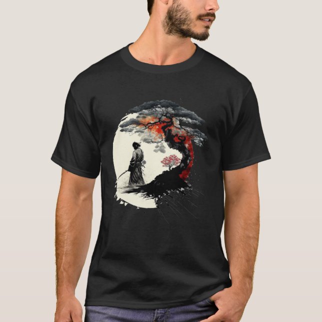 Camiseta Japanese Aikido Tree of Life Peace of War Samurai (Frente)