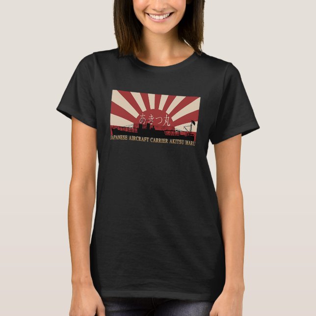Camiseta Japanese Aircraft Carrier Akitsu Maru Rising Sun F (Frente)