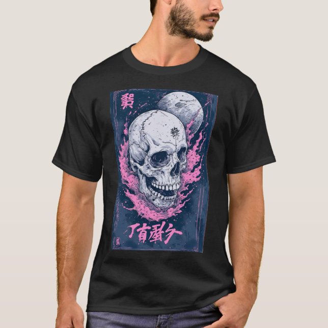 Camiseta Japanese Anime Emo Gothic Skull Reaper Art 01 (Frente)