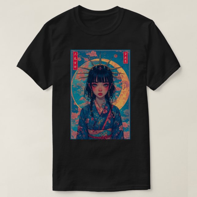 Camiseta Japanese Anime Girl Fantasy Art 01 (Frente do Design)