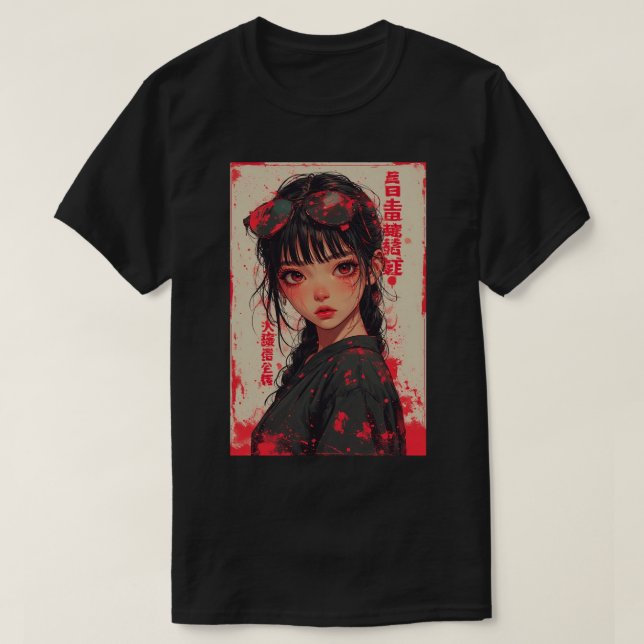 Camiseta Japanese Anime Girl Fantasy Art 02 (Frente do Design)