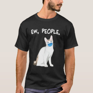 Camiseta Japanese Bobtail Ew Pessoas Gato Usando Máscara Fa