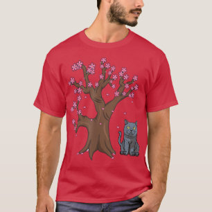 Camiseta Japanese British Shorthair Cat Mom Cherry Blossom