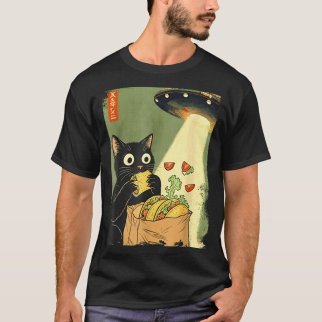 Camiseta Japanese Cat Tacos UFO Anime Club (Frente)