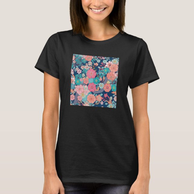 Camiseta Japanese Cherry Blossom Flower Pink Sakura Floral  (Frente)