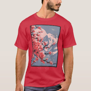 Camiseta Japanese Cherry Blossom Sakura Flower Tree Nature