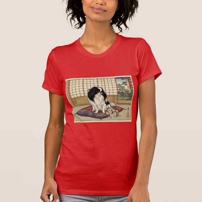 Camiseta Japanese Chin in a Japanese home (Frente)