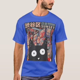 Camiseta Japanese City Aesthetic Alt Cute Anime Kitten Neko
