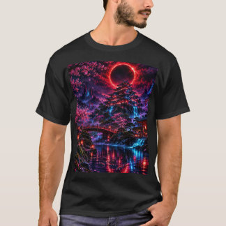 Camiseta Japanese Cyberpunk Castle Poster