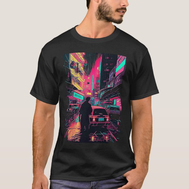 Camiseta Japanese Cyberpunks Tokyo Streetwear Aesthetic Gra (Frente)