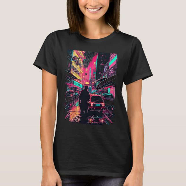 Camiseta Japanese Cyberpunks Tokyo Streetwear Aesthetic Gra (Frente)