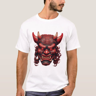 Camiseta Japanese Demon Mask – Symbol of Fear and P T-Shirt