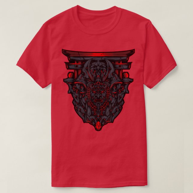 Camiseta Japanese Devil Oni Demon Samurai Cosplay Ninja Tec (Frente do Design)