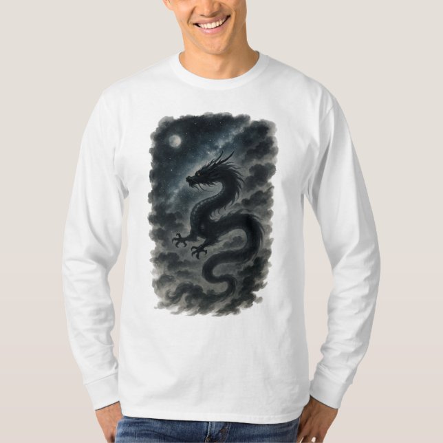 Camiseta 【Japanese Dragon Moon Long Sleeve T-Shirt】 (Frente)
