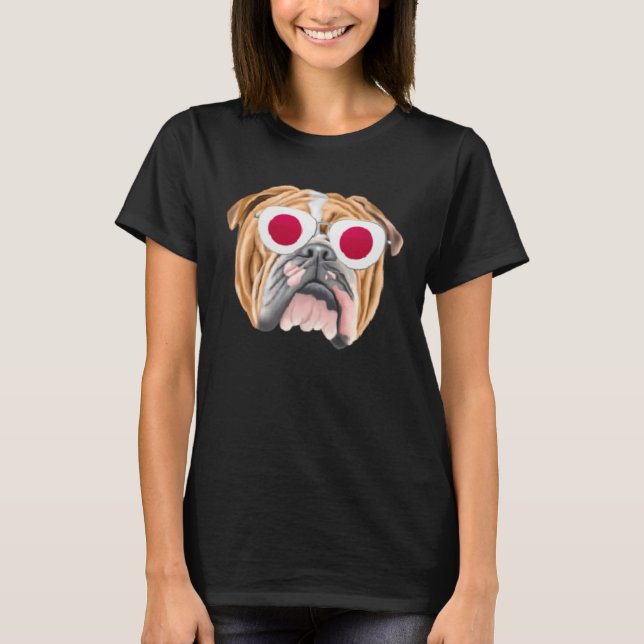 Camiseta Japanese Flag Bulldog Dog Japan Pocket (Frente)