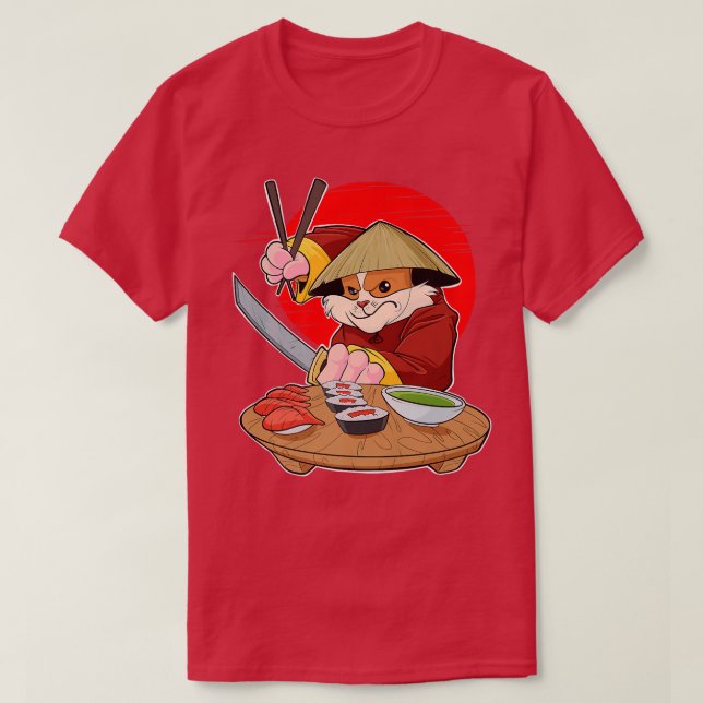 Camiseta Japanese Food I Maki Lover I Samurai Sushi Guinea  (Frente do Design)