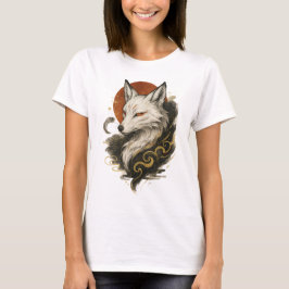 Camiseta 【Japanese Fox Spirit Kitsune Art Women’s T-Shirt】