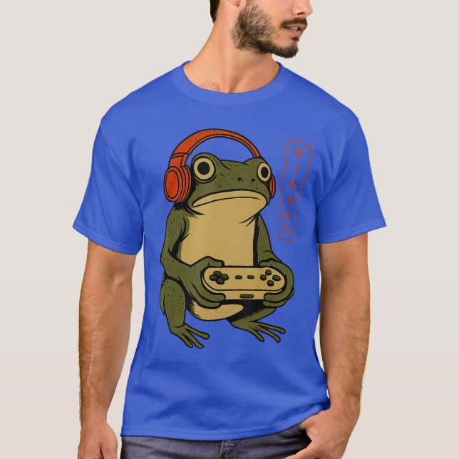 Camiseta Japanese Gamer Frog Art Men Women Boys Funny Vinta (Frente)