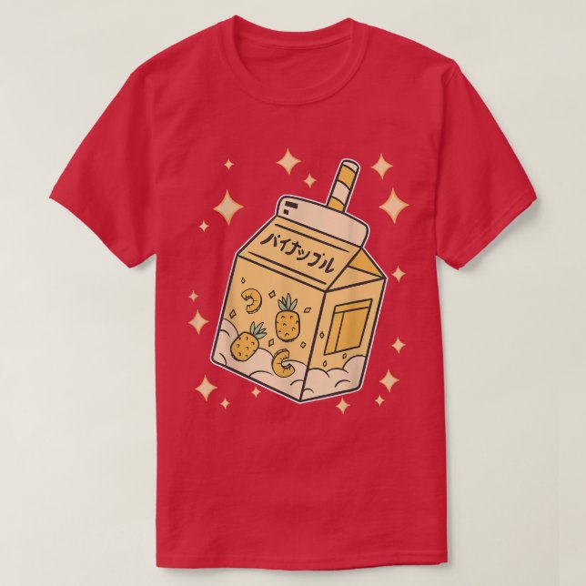 Camiseta Japanese juice Pineapple Drink Kawaii Manga Anime  (Frente do Design)