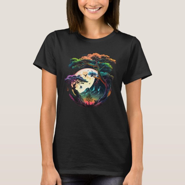 Camiseta Japanese Moon on Bonsai Tree (Frente)