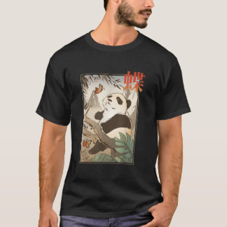 Camiseta Japanese Panda Bear Japan Butterfly Animal Nature