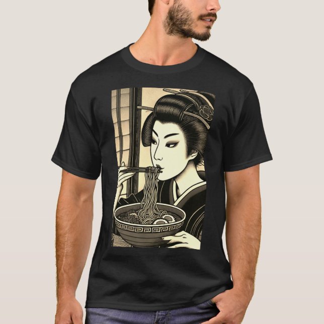 Camiseta Japanese ramen kimono ukiyoe (Frente)