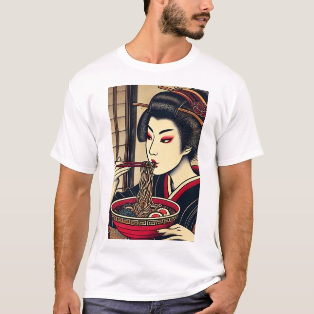 Camiseta Japanese ramen kimono ukiyoe (Frente)