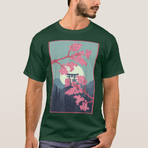 Camiseta Japanese Sakura Sunset Pink Flower Floral Cherry B