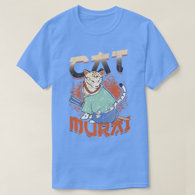 Camiseta Japanese Samurai Ninja Cat Samurai  (2) (Frente do Design)