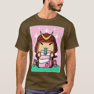 Camiseta Japanese Samurai Strawberry Milk Carton Kawaii Ani