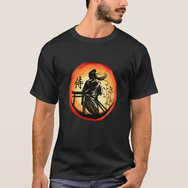 Camiseta Japanese Samurai Warrior Lone Bushido Warrior (Frente)