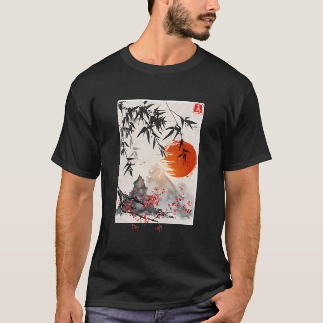 Camiseta Japanese Scenery Culture Sakura Cherry Blossom Tre (Frente)