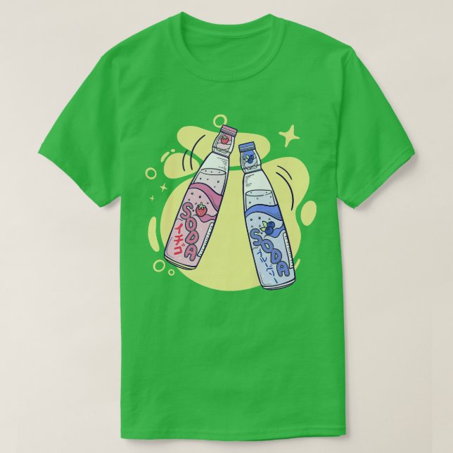 Camiseta Japanese Strawberry Blueberry Soda Japan Kawaii  (Frente do Design)