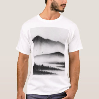 Camiseta Japanese-style ink painting T-shirt