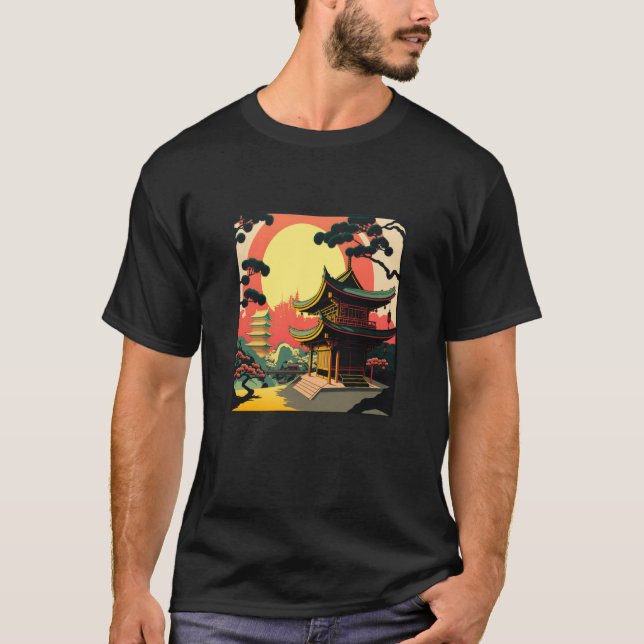 Camiseta Japanese Tokyo Asian inspired retro 60u2019s style (Frente)