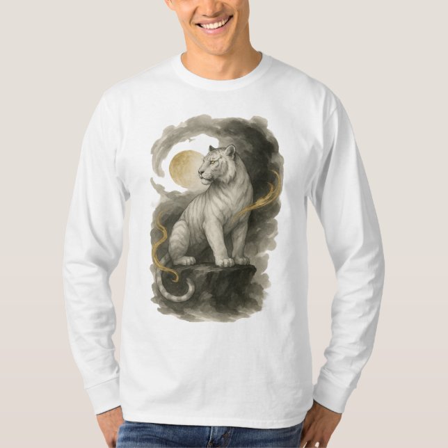 Camiseta 【Japanese White Tiger Long Sleeve T-Shirt】 (Frente)