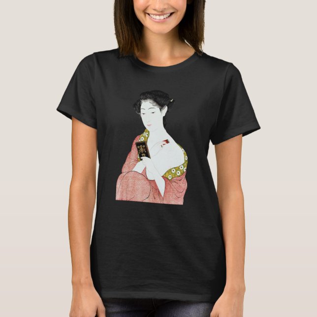 Camiseta Japanese Woman Geisha Shin hanga Ukiyo e Japanese  (Frente)