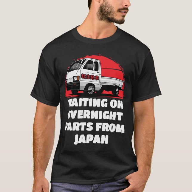 Camiseta Japão Aguardando Peças Mini Caminhão Kei Carro 4wd (Frente)