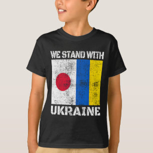 Camiseta Japão Apoia a Bandeira Ucraniana Nós Apoiamos a Uc