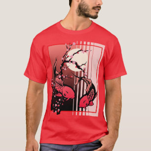 Camiseta Japão Art Koi p Japonês Nishikigoi Fish Cherry Bl