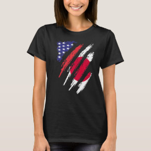 Camiseta Japão: Bandeira Crescente Americana Patriot Herita
