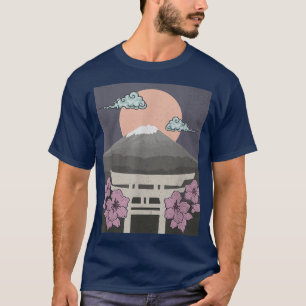Camiseta Japão Cherry Blossom Woodblock Japonês Art Shir