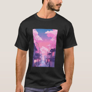 Camiseta Japão Cotton Candy Sky Aestética Otaku Animanga