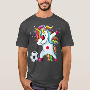 Camiseta Japão Dabbing Soccer Unicorn Japonês Ventilador