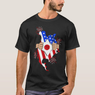Camiseta Japão Dentro de sangue - Orgulho de Bandeira Japon