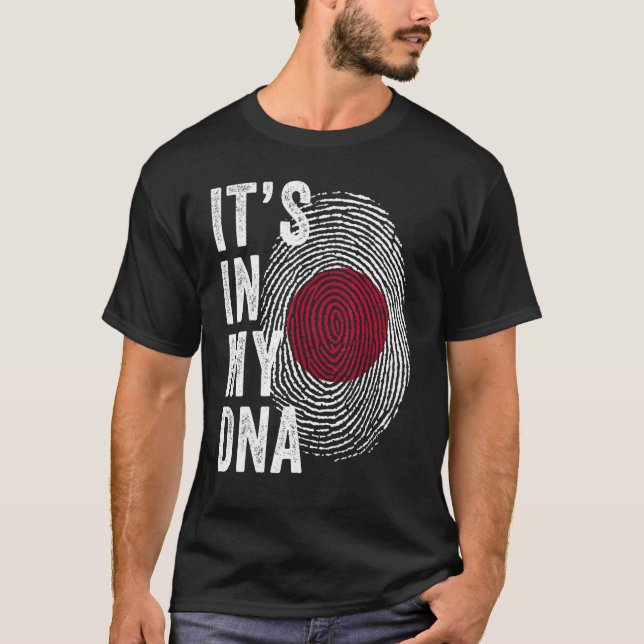 Camiseta Japão Está no meu DNA Fingerprint Japonês (Frente)