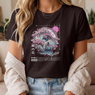 Camiseta Japão Flor de Sakura – Geisha e Cerejeira em Flor