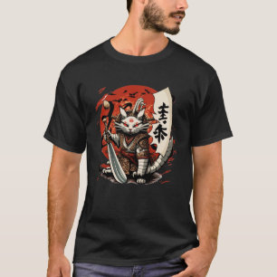 Camiseta Japão: Gatos Samurai Guerreiro Katana Samurai Espa
