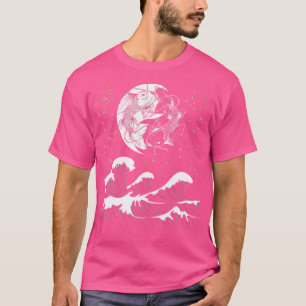 Camiseta Japão Grande Onda Koi Fish Yin E Yang